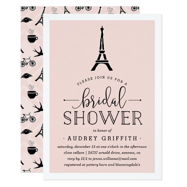 Paris Romance Bridal Shower Invitation