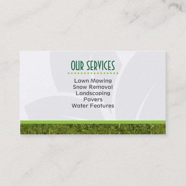 Landscaping Professional Business Card (back side)