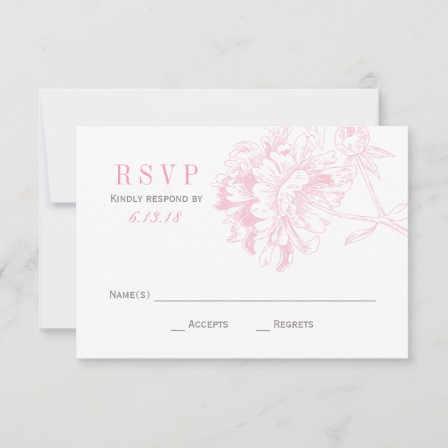 Wedding RSVP Cards | Pink Floral Peony