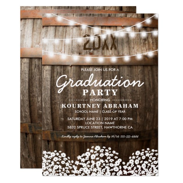 Country Rustic Graduation Party | Class Of 2018 Invitation