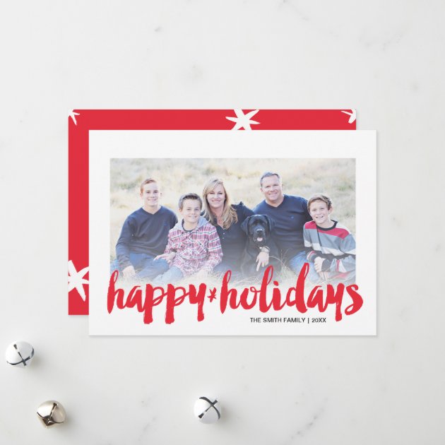 Brush Script Holiday Photo Card