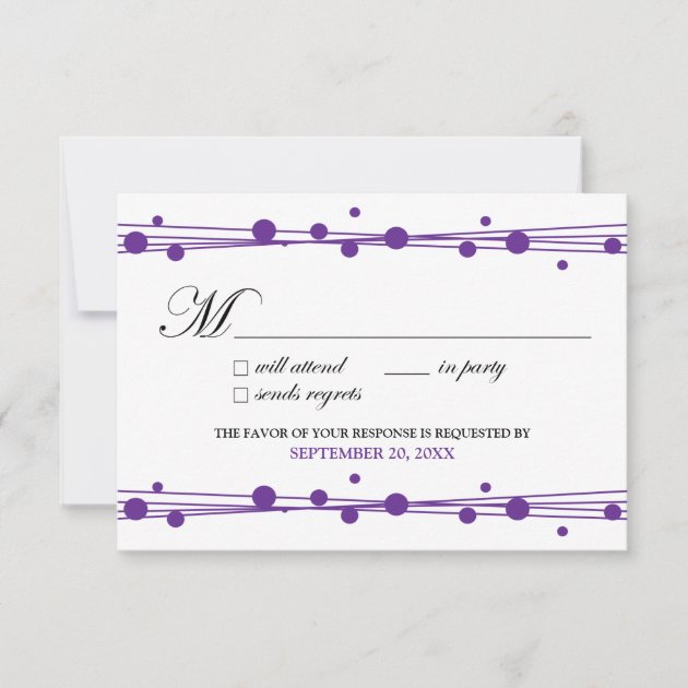 Dots & Straw RSVP Card (white/periwinkle)