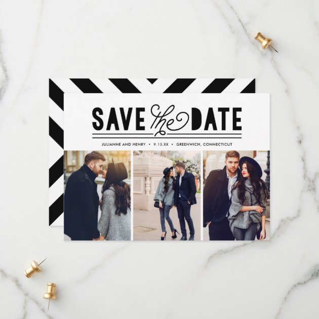 Modern Bold Love Save The Date Photo Collage