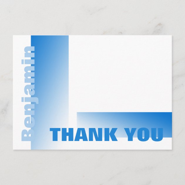 Shades of Blue Flat Card Thank You Note