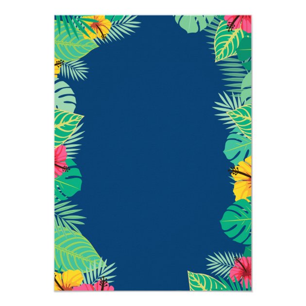 Tropical Graduation Party Navy Blue Gold Pineapple Invitation
