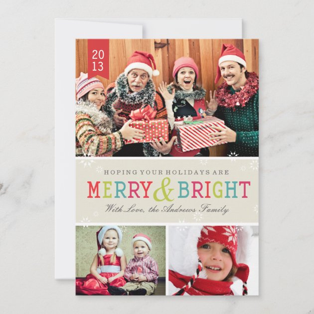 Bright Snowflakes by Origami Prints Photo Card