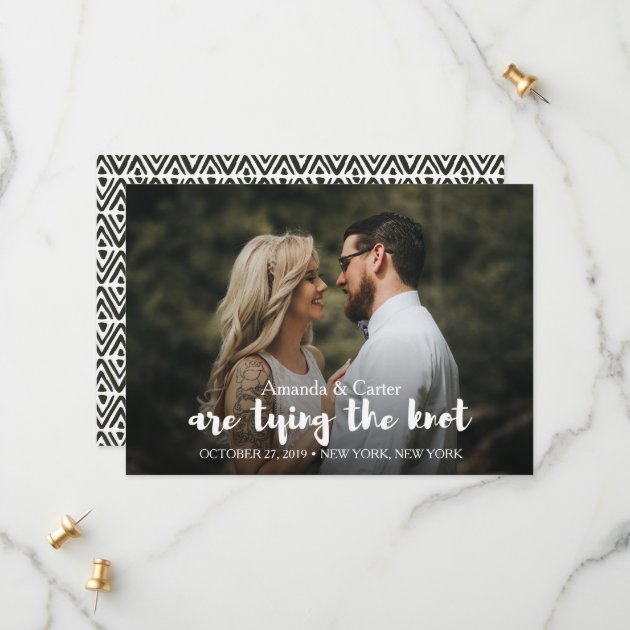 TRENDY TIE THE KNOT PHOTO SAVE THE DATE