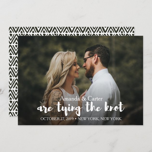 TRENDY TIE THE KNOT PHOTO SAVE THE DATE