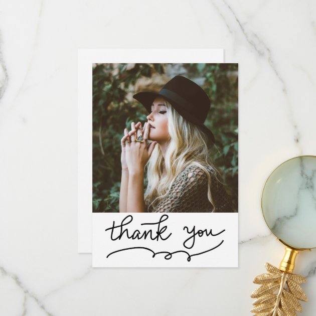 Casual Thank You Typography Script Graduate Photo