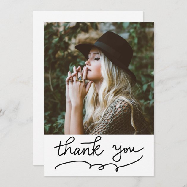 Casual Thank You Typography Script Graduate Photo