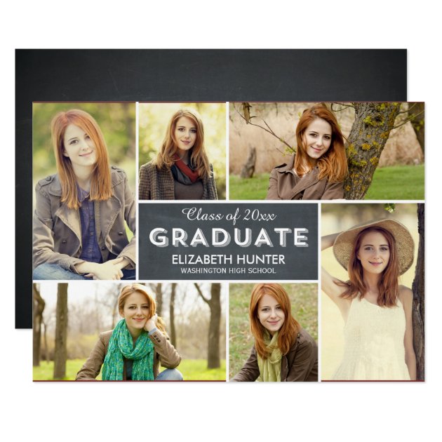 Photo Showcase Graduation Invitation - Chalk