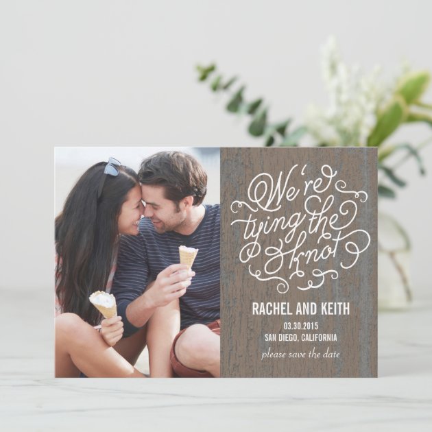 The Knot Save The Date - Rustic Bark