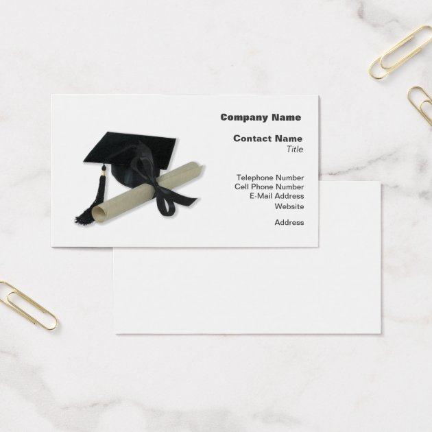 Diploma And Graduation Cap ( Mortar Board ) Business Card