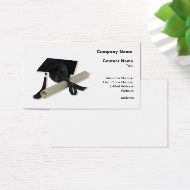 Diploma And Graduation Cap ( Mortar Board ) Business Card