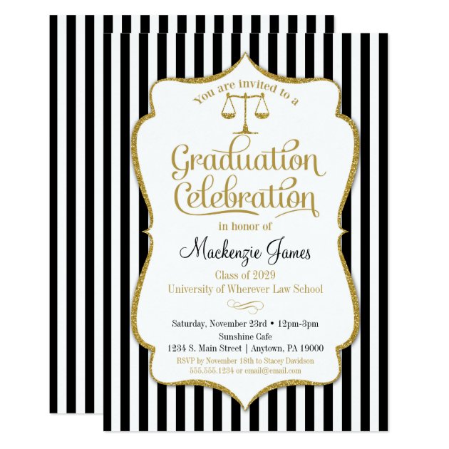 Law School Graduation Party Invitation Lawyer