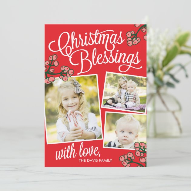 Christmas Blessings Holiday Photo Cards