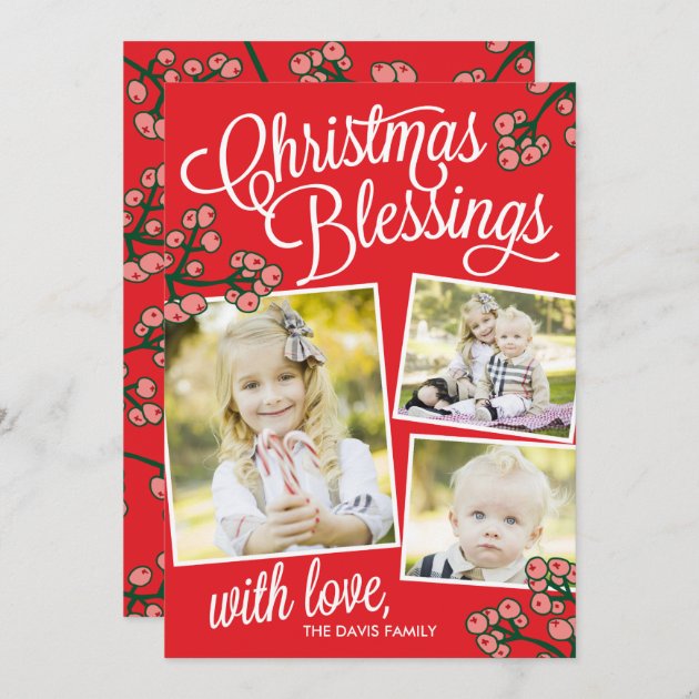 Christmas Blessings Holiday Photo Cards