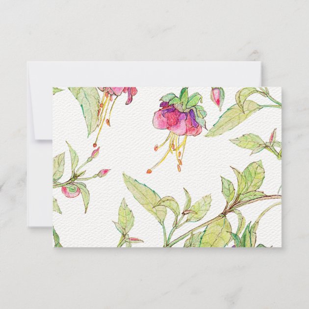 Boho Pink Flowers Modern Wedding Thank You Card