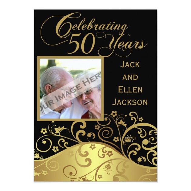 50th Anniversary Party Invitation With Photo