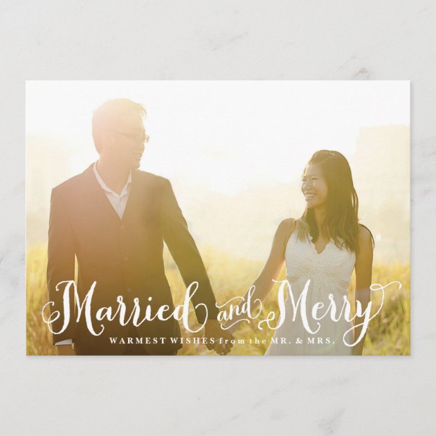 Married and Merry Newlywed Christmas Card