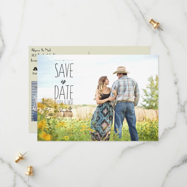 Save The Date 5x7 Post Card Look