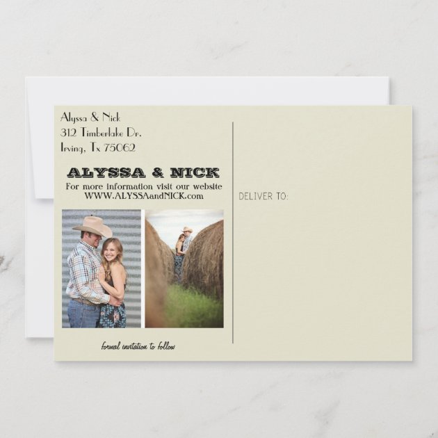 Save The Date 5x7 Post Card Look