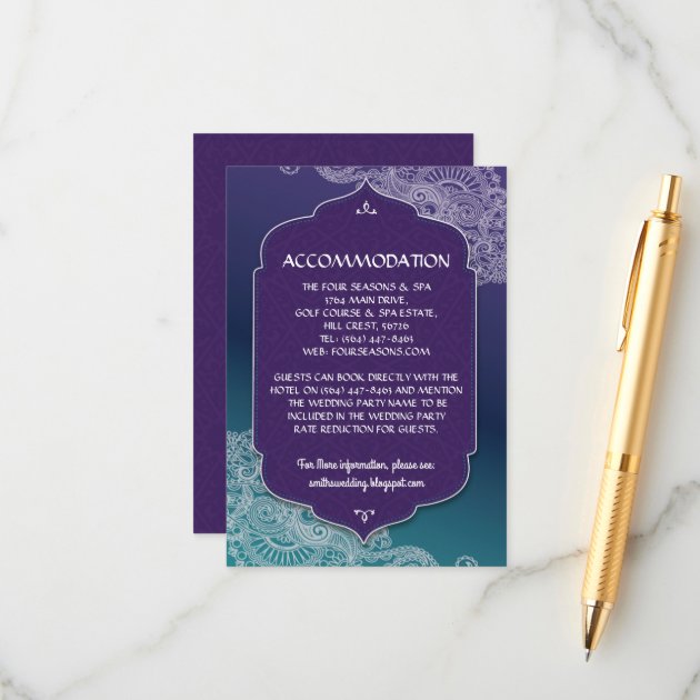 Henna Jewel Accommodation Wedding Cards Details