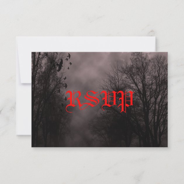 Haunted Sky Red Mist RSVP Card