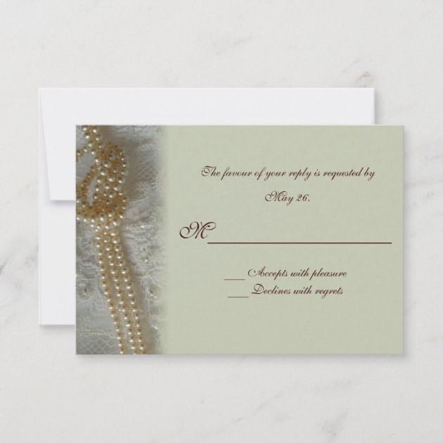 Pearls and Lace RSVP Card