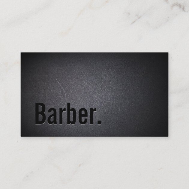 Barber Professional Black Minimalist Business Card (front side)