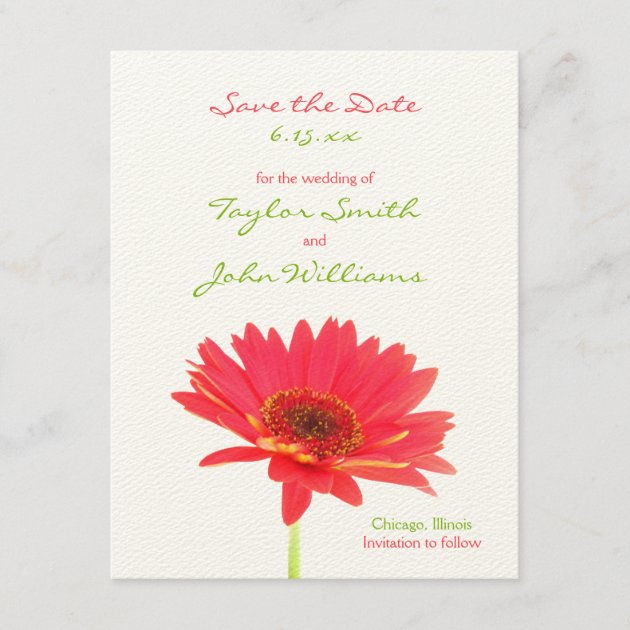 Gerbera Daisy Save the Date Announcements