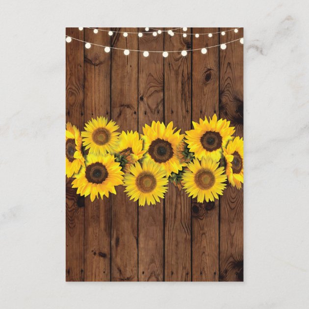 Sunflower Wood Rustic Accommodation Wedding Cards