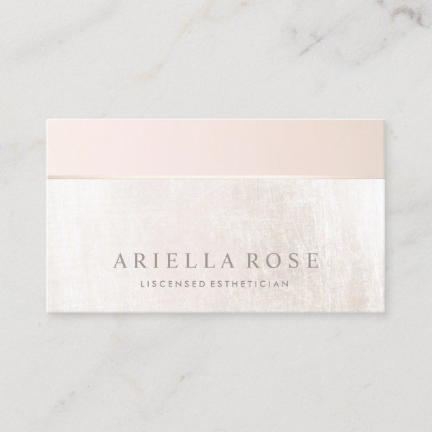 Elegant Day Spa and Salon Blush Pink White Marble Business Card (front side)