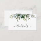 Eucalyptus Green Foliage Wedding Details Enclosure Card | Zazzle