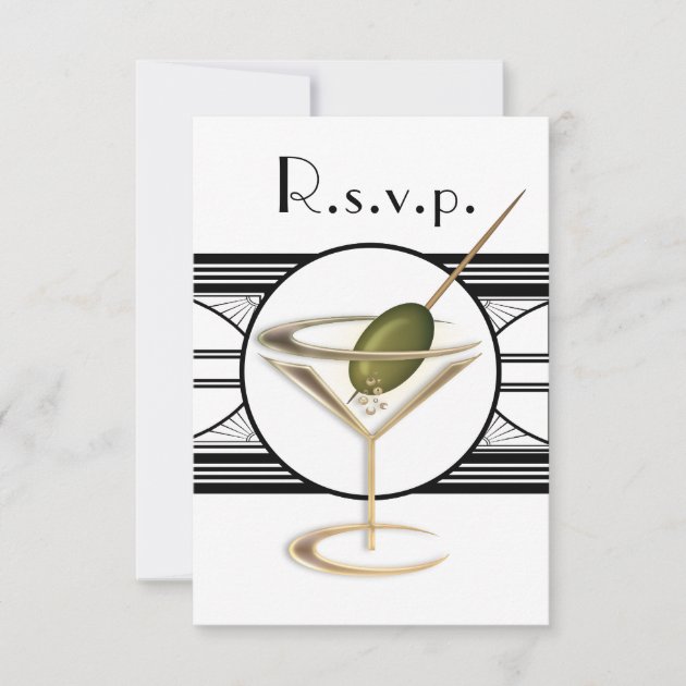 Art Deco Cocktail Design RSVP Cards
