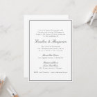 Formal Classic Border Script Elegant Wedding RSVP Invitation | Zazzle