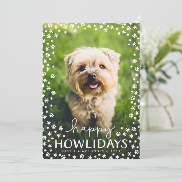 Happy Howlidays Pet Lover Holiday Photo Card