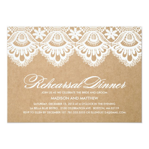 RUSTIC LACE | REHEARSAL DINNER INVITATION