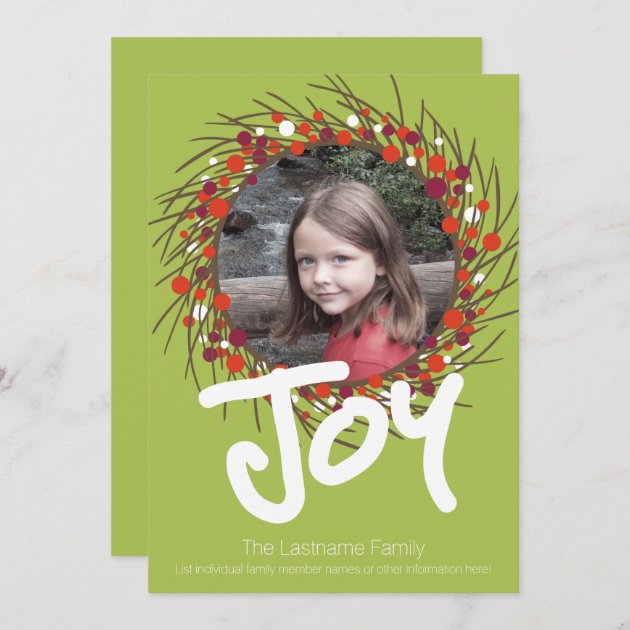 Holiday Berry Wreath With Joy And One Photo
