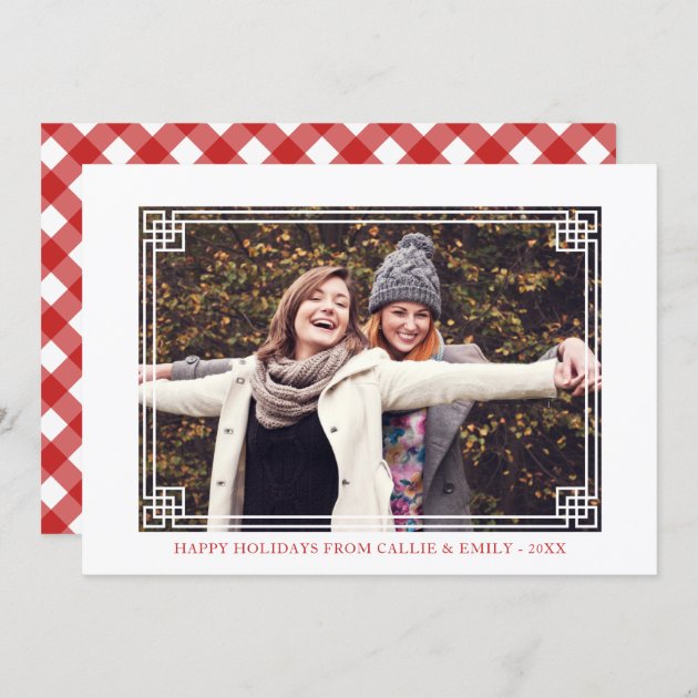 Decorative Frame - Happy Holidays Photo Holiday Card