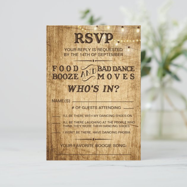Country Wedding RSVP For Rustic Wedding