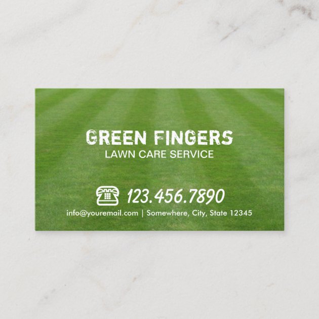 Lawn Care & Landscaping Professional Green Field Business Card