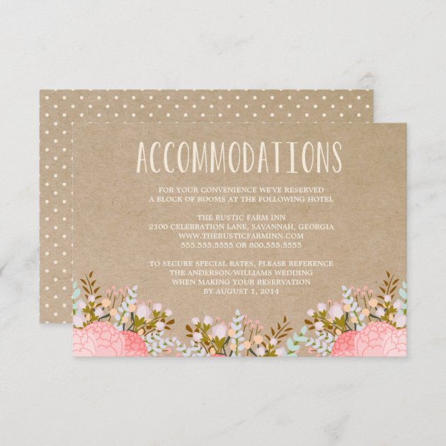 Rustic Flowers | Accommodation Enclosure Card
