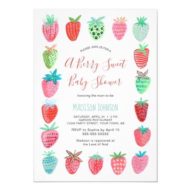 Strawberry | Baby Shower | Invitation