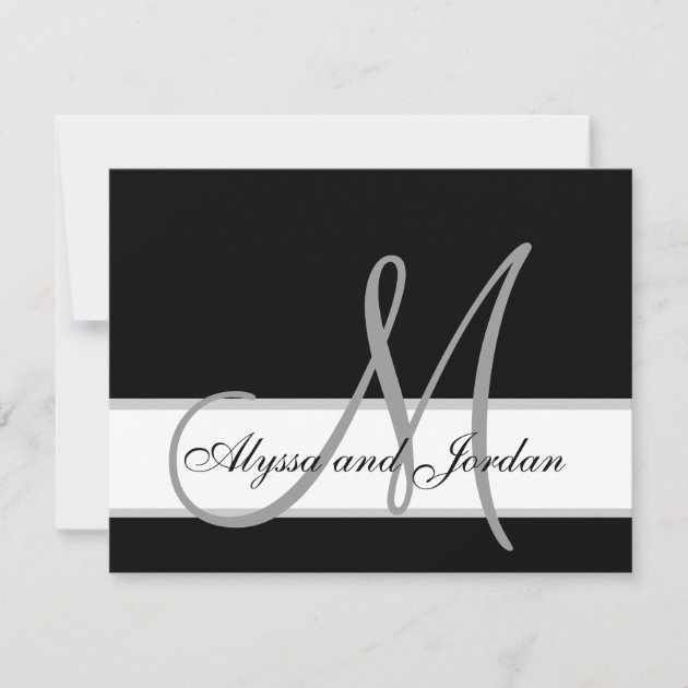 Modern Wedding RSVP Card Monogram Names
