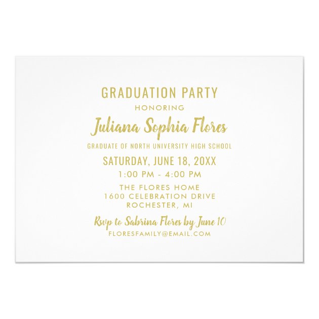 Graduate Photo Party Invitation | Brushed Script