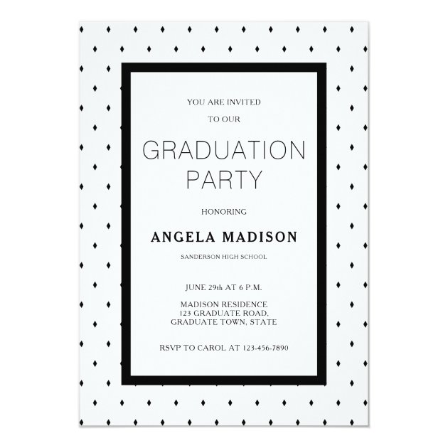 Hand Lettered Modern Photo Graduation Party Invite