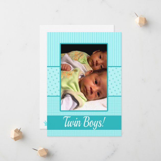 Baby Twin Boys Birth Announcement