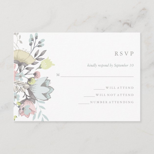 Watercolor Floral Botanical Wedding RSVP