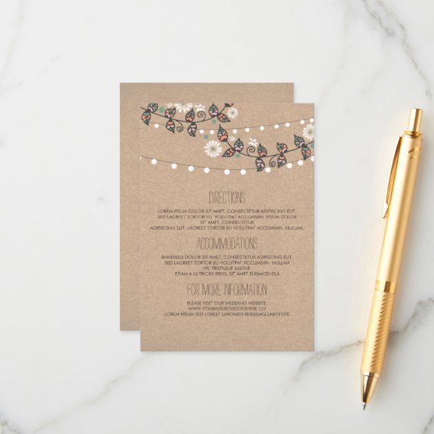 Lights Branch Wedding Details - Information Enclosure Card